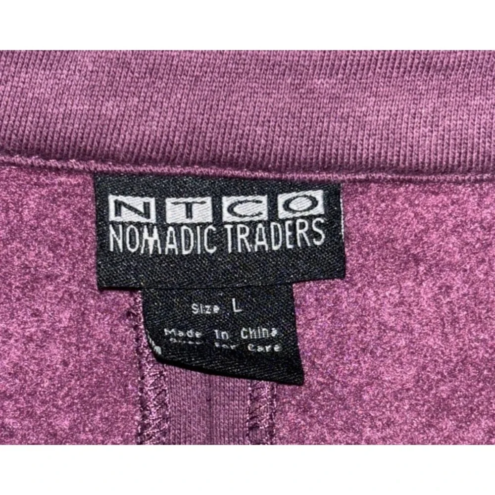 Purple Double-Breasted Pea Coat Jacket by Nomadic Trader Large Plum Mid‎ Length